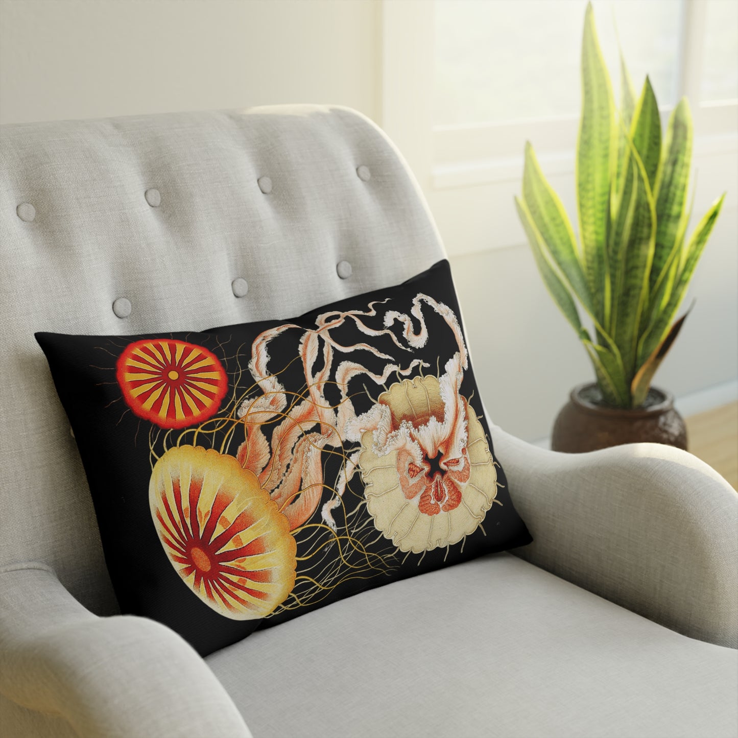 Medusa 2, Jellyfish Cushion, Nautical Decor, Ocean-Inspired Throw Pillow