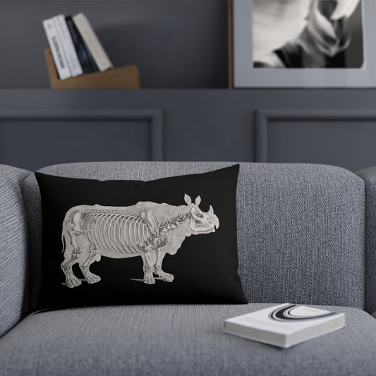 Nashorn, Animal Skeleton 3, Rhino, Dark Academia, Gothic Vintage Cushion Design, Home Decor for Couch or Chair