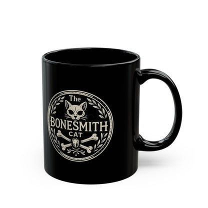 Gothic Cat Mug, Bonesmith Cat Coffee Cup for Cat Lovers, Halloween Gift, Dark Aesthetic Kitchenware