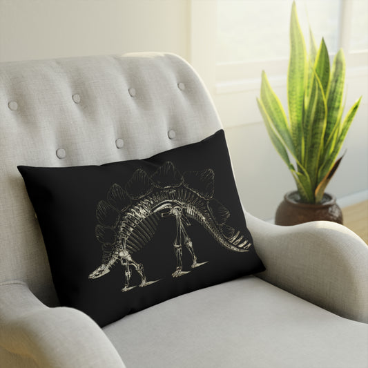 Stegosaurus, Dinosaur Skeleton 3, dark academia, gothic Vintage Cushion Design, Home Decor for Couch or Chair