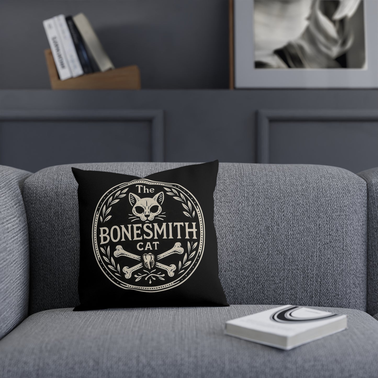 Logo Bonesmith Cat, Cushion