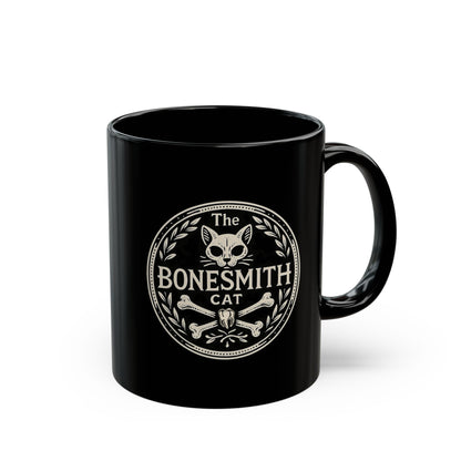 Gothic Cat Mug, Bonesmith Cat Coffee Cup for Cat Lovers, Halloween Gift, Dark Aesthetic Kitchenware