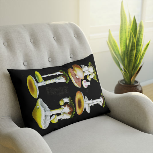 Pilz Kissen, Mushroom 2, dark academia, Gothic Vintage Floral Cushion with Botanical Design, Home Decor