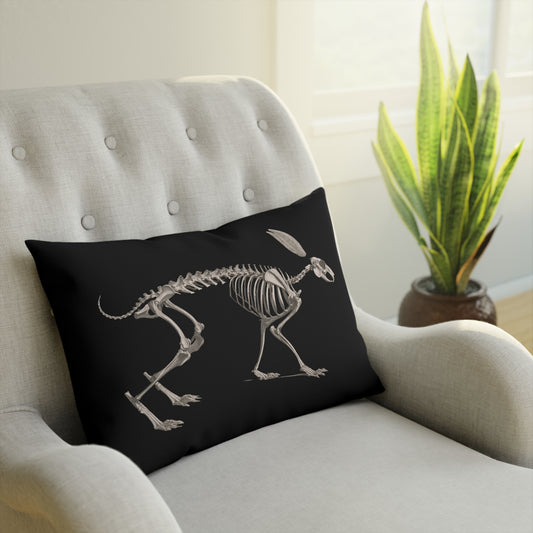 Hase, Animal Skeleton 2, Rabbit, Dark Academia, Gothic Vintage Cushion Design, Home Decor for Couch or Chair