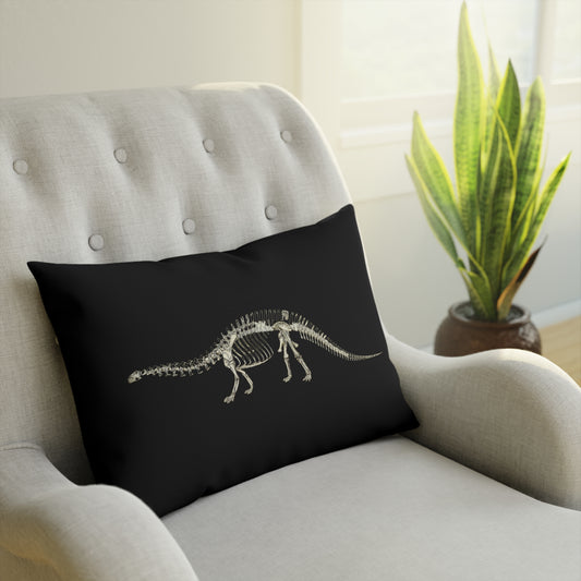 Dinosaur Skeleton 1, Brontosaurus, dark academia, gothic Vintage Cushion Design, Home Decor for Couch or Chair
