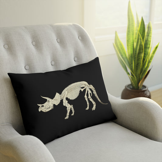 Triceratops, Dinosaur Skeleton 4, Dark Academia, Gothic Vintage Cushion Design, Home Decor for Couch or Chair