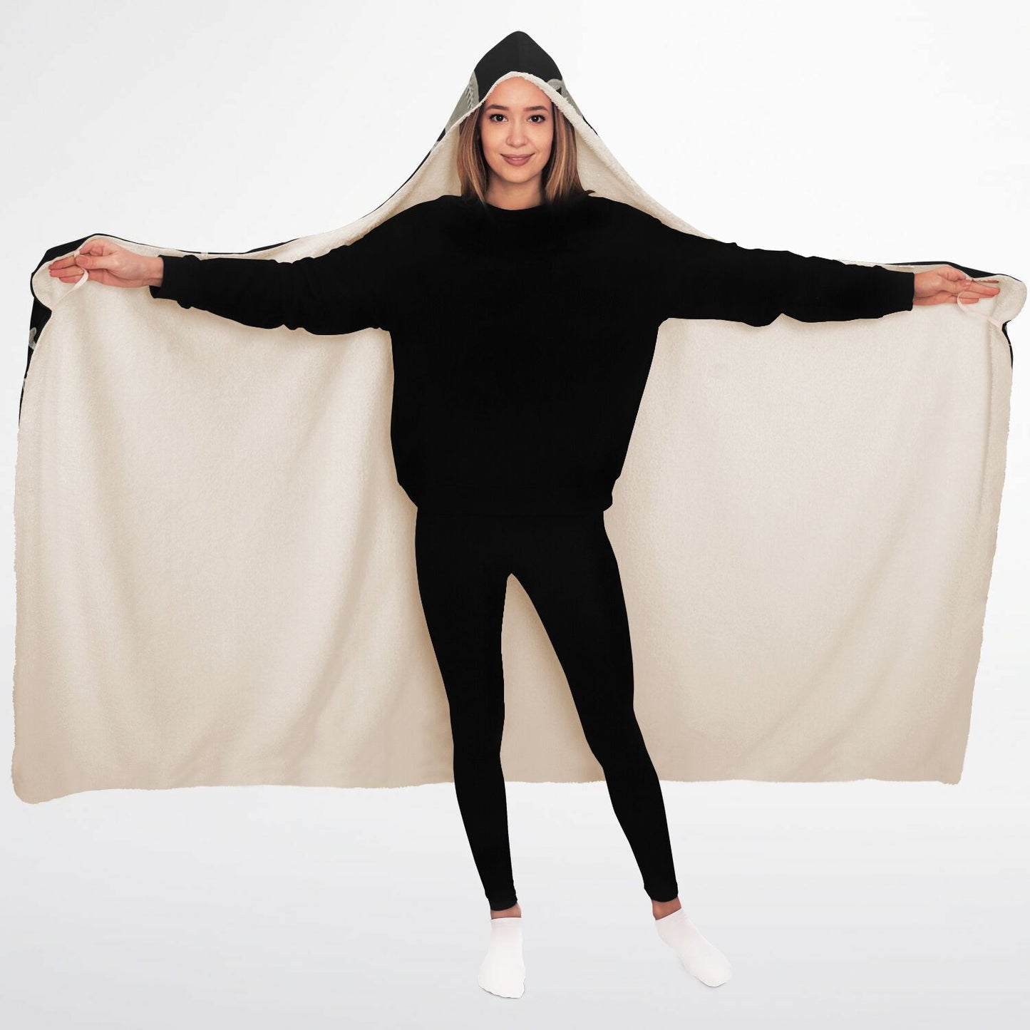 Hasen Decke mit Kapuze Hooded Blanket Micro Fleece