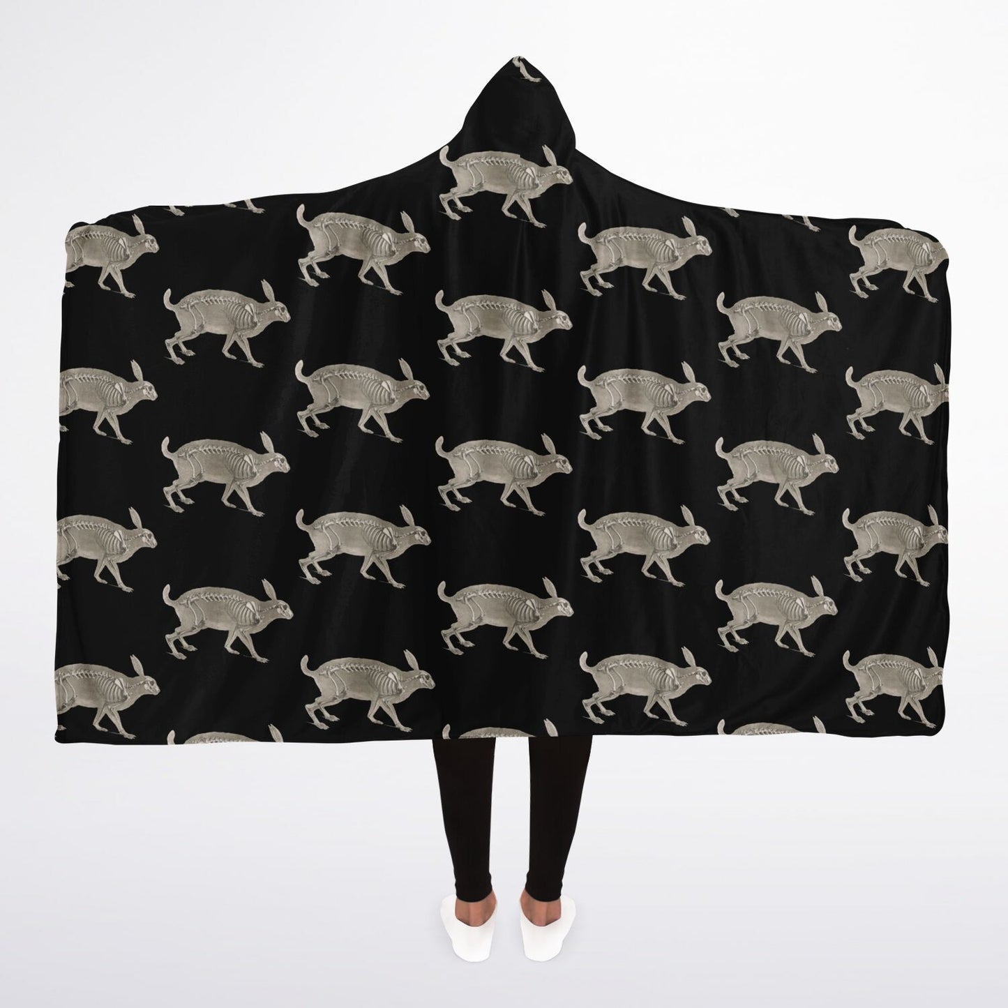 Hasen Decke mit Kapuze Hooded Blanket Micro Fleece