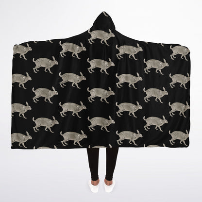 Hasen Decke mit Kapuze Hooded Blanket Micro Fleece